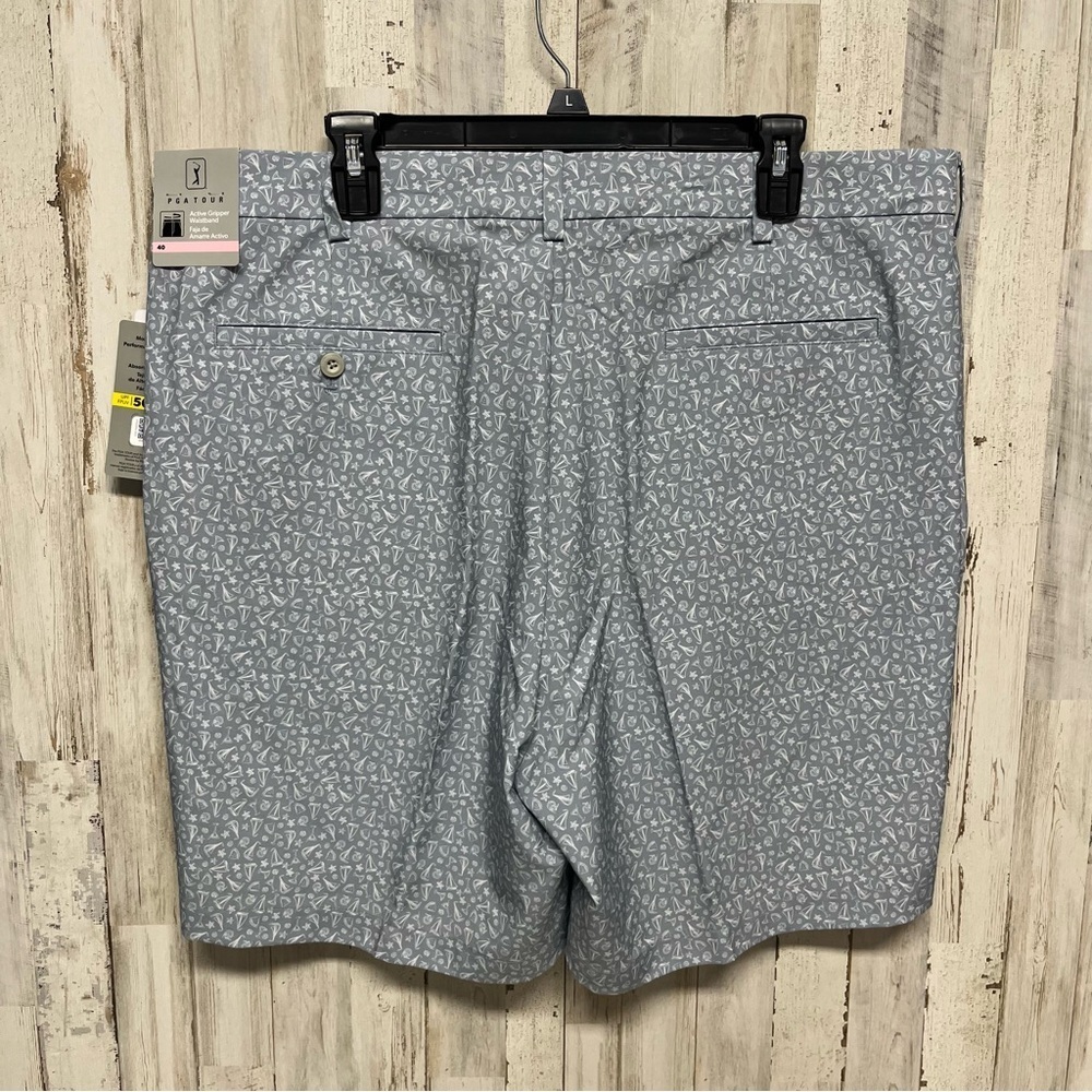 PGA Tour New Sail Boat Gray Martini Men’s Golf Shorts Size 40 - Picture 5 of 7